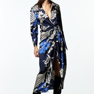 Zara Printed Shirt Dress - Wrap Front - Size M NWT
